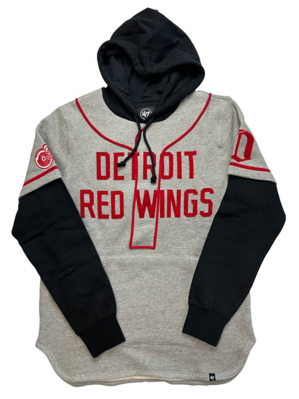 ‘47 Brand Detroit Red Wings Men’s Felt Fifties Shortstop Hoodie sz XL